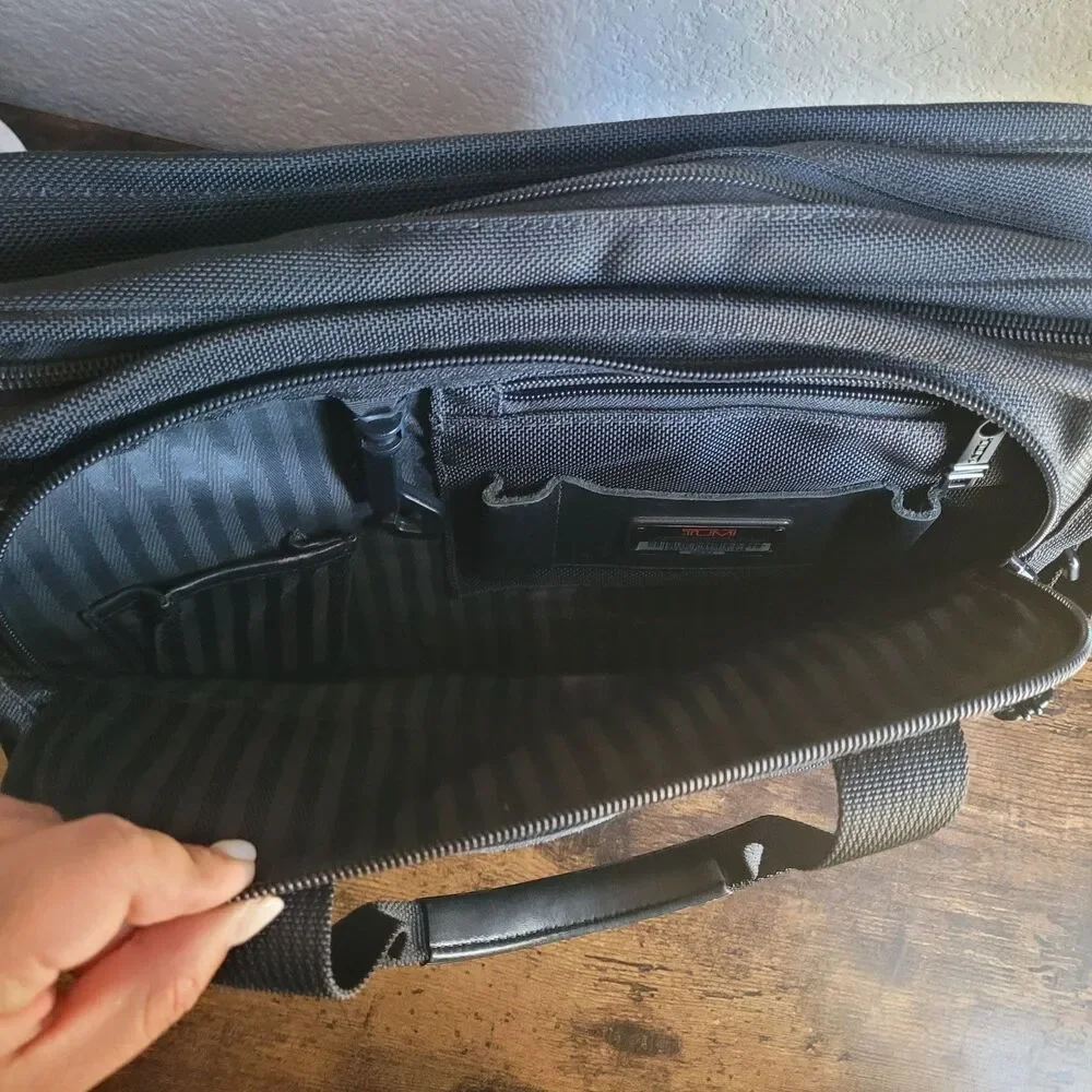 Tumi Ballistic Black Nylon Computer Laptop Briefcase 26111D4 14” x 10” x 3”